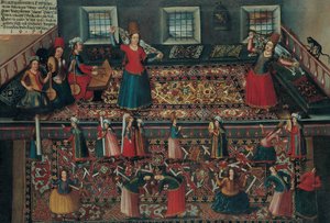 17. Yüzyılın İkinci Yarısı, Türk Hareminden Bir Sahne. by Franz Georg Hörmann