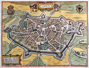 Cambrai, Fransa (gravür by Franz Hogenberg