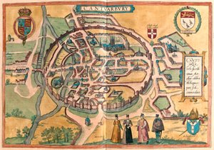 Canterbury, İngiltere (gravür by Franz Hogenberg