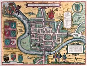 Chester - Büyük Britanya (gravür by Franz Hogenberg