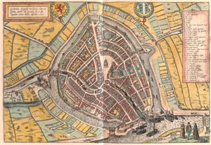 Gouda, Hollanda (gravür by Franz Hogenberg