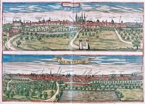Halle (Saale), Almanya (gravür by Franz Hogenberg
