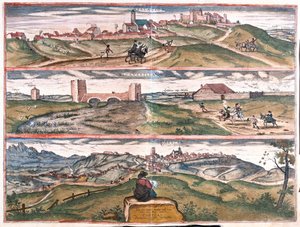 Saraylar ve Villafranca - Alcantara - Cabecas, İspanya (gravür by Franz Hogenberg