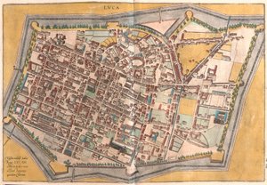 Lucca, İtalya (gravür by Franz Hogenberg