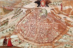Avignon Haritası - Fransa (gravür by Franz Hogenberg