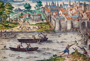 Tur Katliamları, Temmuz 1562'de Huguenotlara Karşı Din Savaşları sırasında, gravür Franz Hogenberg (1535-1590), Fransa by Franz Hogenberg