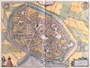Mons, Belçika (gravür by Franz Hogenberg