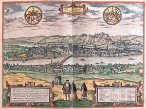 Passau, Almanya (gravür by Franz Hogenberg