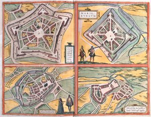 Philippeville, Mariembourg, Chimay ve Walcourt, Belçika (gravür by Franz Hogenberg