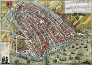 Amsterdam Planı (Amstelredamum), Hollanda by Franz Hogenberg