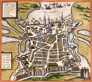 La Rochelle Planı (Rochella), Fransa (gravür