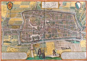 Maastricht Planı (Traiectum), Hollanda (gravür by Franz Hogenberg