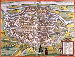 Metz Planı (Mets), Fransa (gravür by Franz Hogenberg