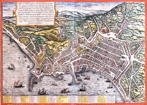 Napoli Planı (Neapolis), İtalya (gravür by Franz Hogenberg