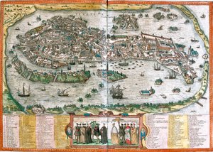 Venedik Planı (Venedik), İtalya (gravür by Franz Hogenberg