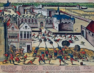 1581 yılında Haultepenne Fury (renkli gravür) by Franz Hogenberg
