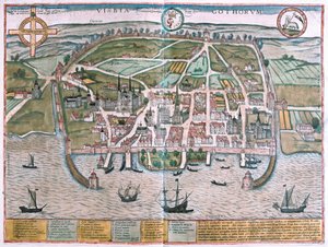 Visby, Gotland Adası, İsveç (gravür by Franz Hogenberg