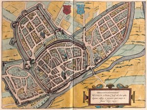 Wesel, Kuzey Ren Vestfalya, Almanya (gravür by Franz Hogenberg