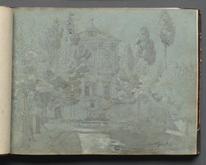 Roma ve Çevresi Manzaralı Albüm, Peyzaj Çalışmaları, sayfa 05a: Aziz Isidoro. by Franz Johann Heinrich Nadorp