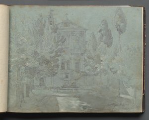 Roma ve Çevresi Manzaralı Albüm, Peyzaj Çalışmaları, sayfa 05a: "Saint Isidoro" by Franz Johann Heinrich Nadorp