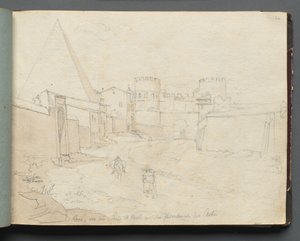 Roma ve Çevresi Manzaralı Albüm, Peyzaj Çalışmaları, sayfa 06a: Rome von der Porta.... by Franz Johann Heinrich Nadorp
