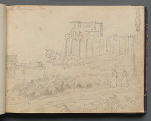 Roma ve Çevresi Manzaralı Albüm, Peyzaj Çalışmaları, sayfa 07a: "Roma'da Villa Barberini" by Franz Johann Heinrich Nadorp