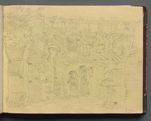 Roma ve Çevresi Manzaralı Albüm, Peyzaj Çalışmaları, sayfa 12a: Roma kalıntıları. by Franz Johann Heinrich Nadorp