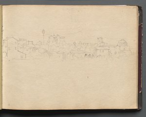 Roma ve Çevresi Manzaralı Albüm, Peyzaj Çalışmaları, sayfa 16a: Roma Manzarası. by Franz Johann Heinrich Nadorp