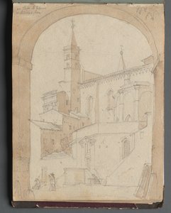 Roma ve Çevresi Manzaralı Albüm, Peyzaj Çalışmaları, sayfa 18a: Saint John Lateran, Roma by Franz Johann Heinrich Nadorp