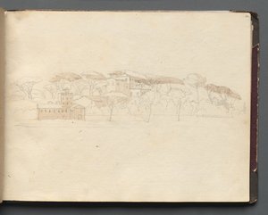 Roma ve Çevresi Manzaralı Albüm, Peyzaj Çalışmaları, sayfa 30a: Roma Panoramik Manzarası. by Franz Johann Heinrich Nadorp