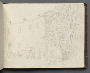 Roma ve Çevresi Manzaralı Albüm, Peyzaj Çalışmaları, sayfa 31a: Roma Mimari Çalışması. by Franz Johann Heinrich Nadorp