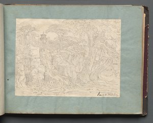 Roma ve Çevresi Manzaralı Albüm, Peyzaj Çalışmaları, sayfa 36a: Roma Manzarası. by Franz Johann Heinrich Nadorp