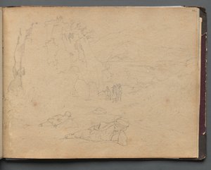 Roma ve Çevresi Manzaralı Albüm, Peyzaj Çalışmaları, sayfa 44a: Manzaradaki Figürler. by Franz Johann Heinrich Nadorp