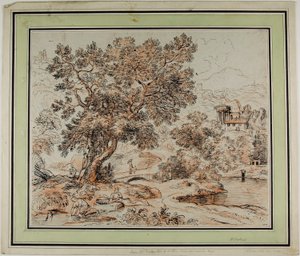 Pastoral İtalyan Manzarasındaki Figürler