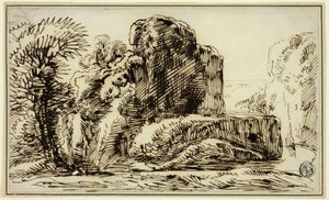 Kayalar, Ağaçlar ve Nehir by Franz Kobell