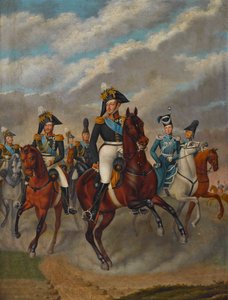 Rusya Çarı I. Nicholas, Tsarevich Alexander ve Maiyeti ile birlikte.