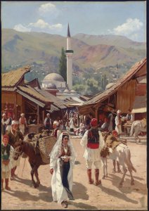 Bascarsija, Saraybosna manzarası (tuval üzerine yağlı boya)