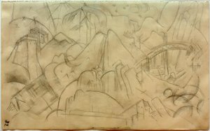 Köprülü dağ manzarası (Tirol) by Franz Marc