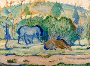 Bir Manzarada Mera Atları by Franz Marc