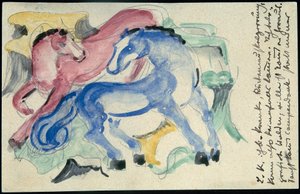 "Kırmızı ve mavi at", Franz Marc Sindelsdorf