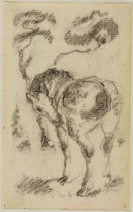 Ağaçlar ile Ayakta At by Franz Marc