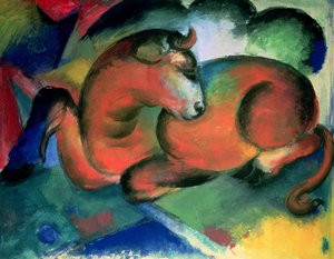 kırmızı boğa by Franz Marc