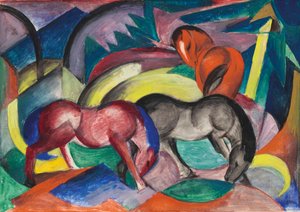 Üç at, 1912. by Franz Marc