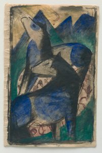 İki Mavi At. by Franz Marc