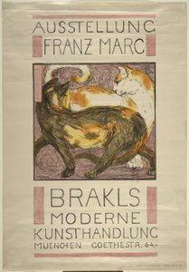 İki kedi by Franz Marc