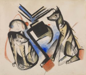 İki kurt. 1913 by Franz Marc