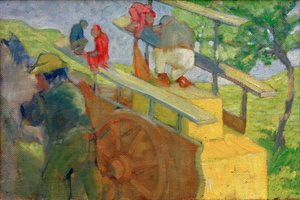 Bir araba üzerinde maymun by Franz Marc