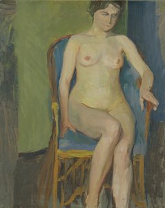 Seated Nude (tuval üzerine yağlı kağıt serilmiş)