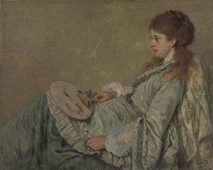 Sanatçının Karısının Portresi, 1872-1873 by Franz Otto Scholderer