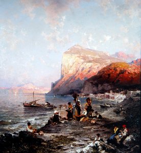 Capri, 1870 dolayları (tuval üzerine yağlı boya) by Franz Richard Unterberger